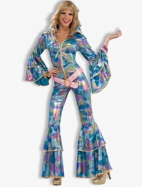 Women's 70 Holographic  Jumpsuit Costume